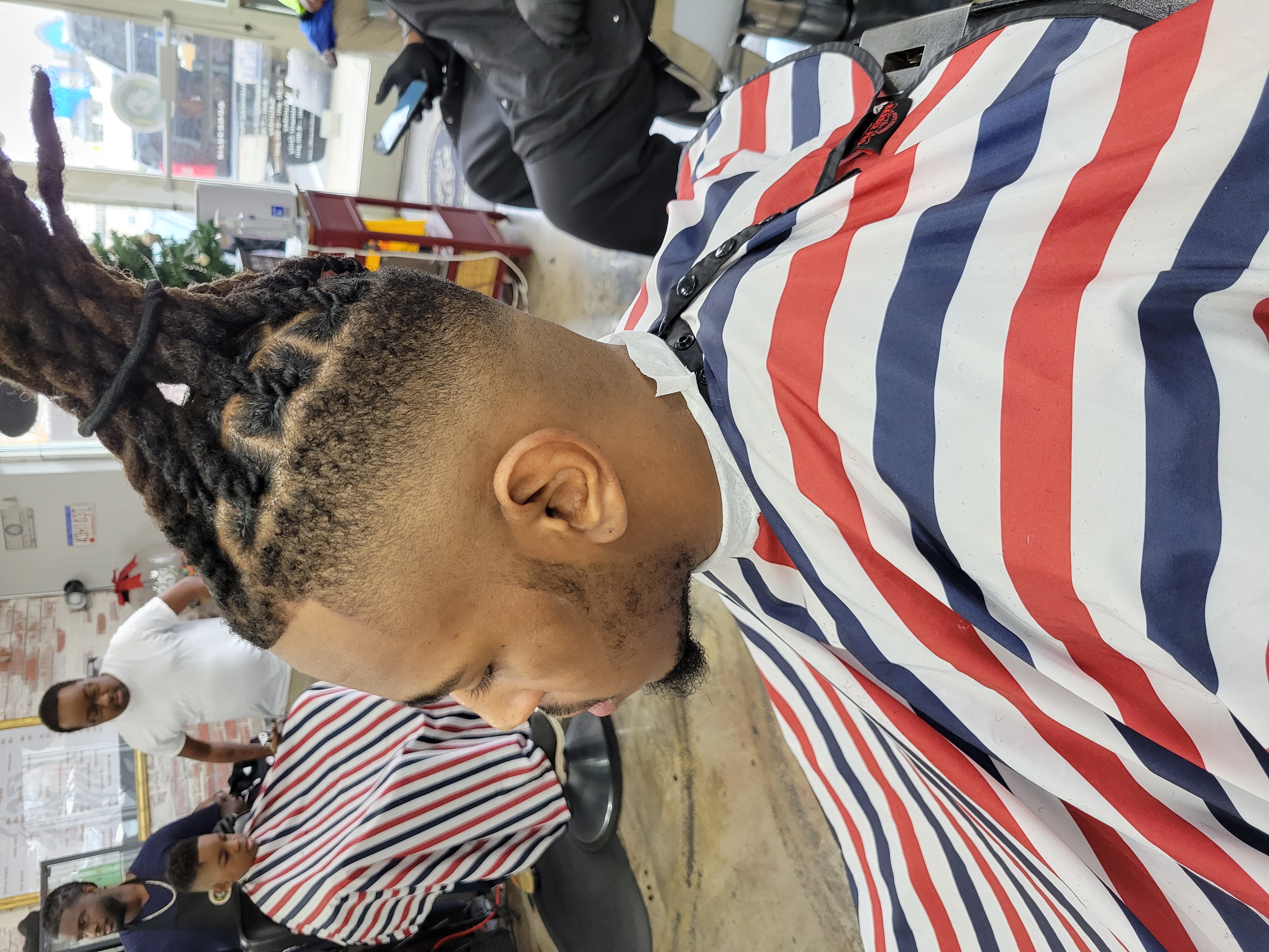 Professional haircut with artistic design